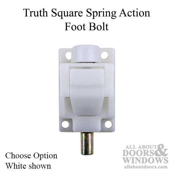 Truth Square Spring Action Foot Bolt for Patio Door - Choose Color - Truth Square Spring Action Foot Bolt for Patio Door - Choose Color