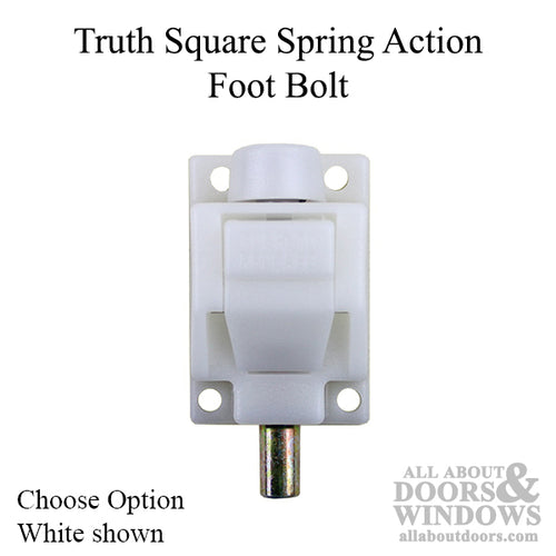 Truth Square Spring Action Foot Bolt for Patio Door - Choose Color - Truth Square Spring Action Foot Bolt for Patio Door - Choose Color