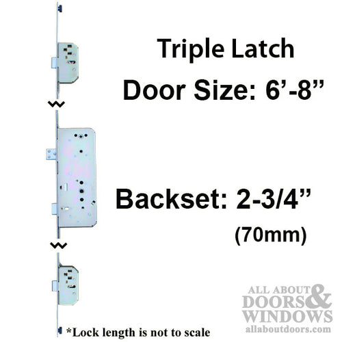 MP Lock, Sentry RS Triple Latch 6-8 Door 5-1/2 PZ x 2-3/4