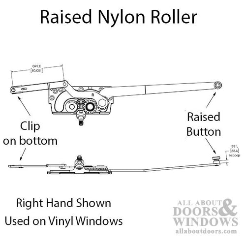 Truth Casement Operator, RH, Offset down Link # 20810, Raised Roller - Truth Casement Operator, RH, Offset down Link # 20810, Raised Roller
