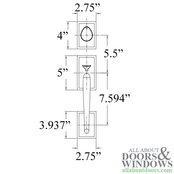 Savoy Grip Entry Handleset for Multipoint Locks - Savoy Grip Entry Handleset for Multipoint Locks