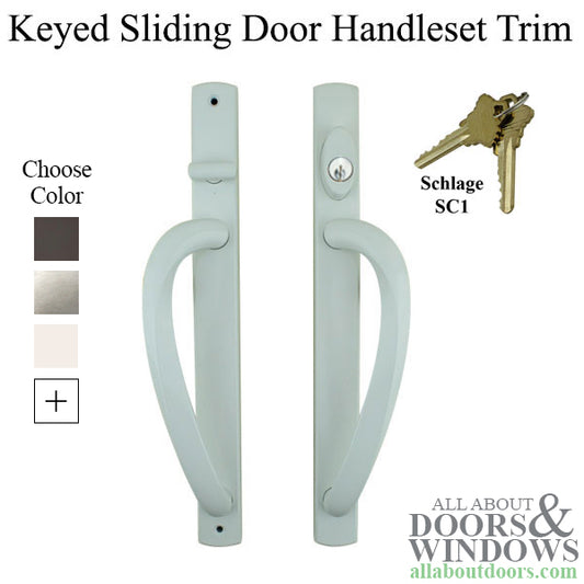 Truth Door Handle For Sliding Glass Doors Curved Top Keyed Handlset Choose Color