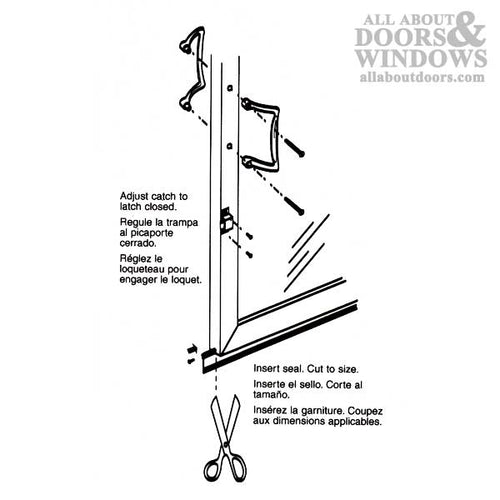 3-1/2 Inch Universal Shower Door / Tub Enclosure Single Handle - Chrome - 3-1/2 Inch Universal Shower Door / Tub Enclosure Single Handle - Chrome