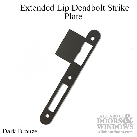 Extended Lip, Latch & Deadbolt Strike Plate, Radius corner - Dark Bronze