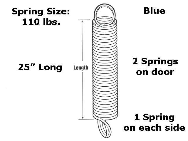 Extension Spring - 110 lbs Capacity - Blue - Extension Spring - 110 lbs Capacity - Blue