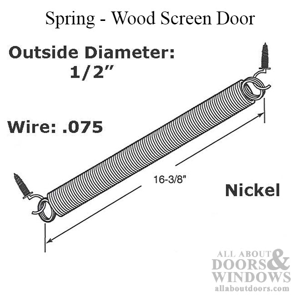 Spring for Wood Screen Door 1.5 Inch Diameter - Spring for Wood Screen Door 1.5 Inch Diameter