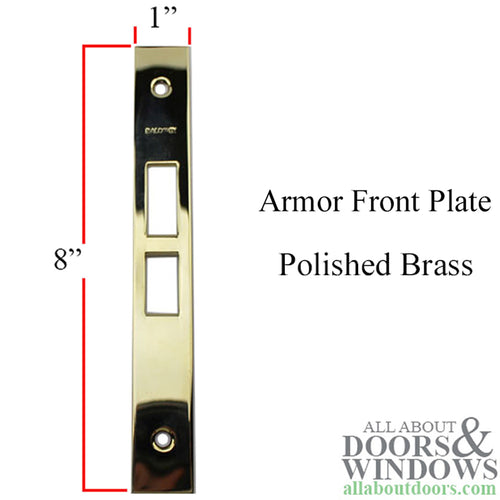 Baldwin Armor Front Plate - 1 inch - Polished Brass - Baldwin Armor Front Plate - 1 inch - Polished Brass