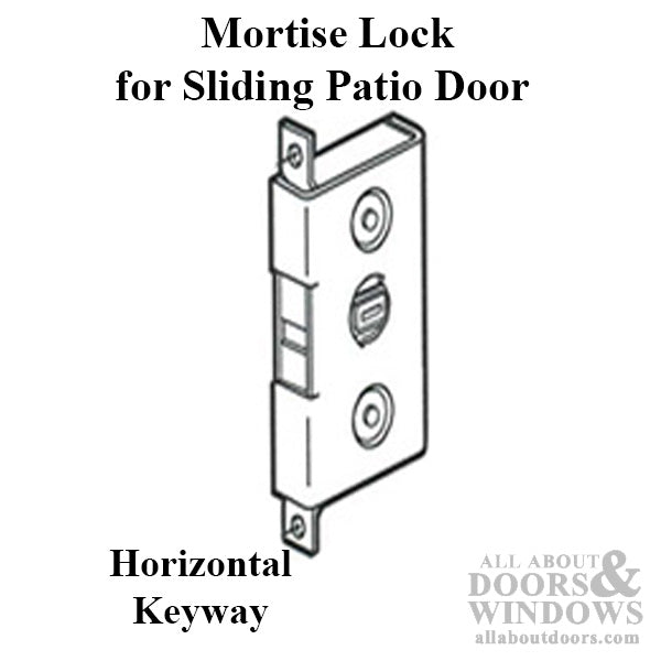 Mortise Lock for Sliding Patio Doors Horizontal Keyway Steel Finish - Mortise Lock for Sliding Patio Doors Horizontal Keyway Steel Finish