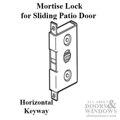 Mortise Lock for Sliding Patio Doors Horizontal Keyway Steel Finish - Mortise Lock for Sliding Patio Doors Horizontal Keyway Steel Finish