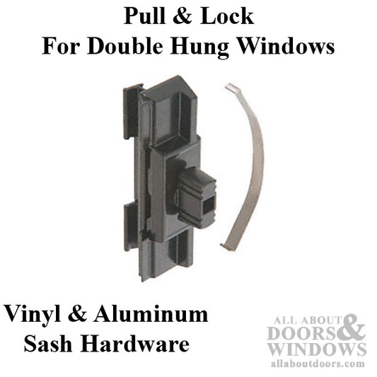 Pull and Lock - Vinyl and Aluminum Sash Hardware, Diecast - Black