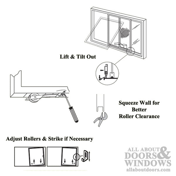 Straight Spring Tension Roller with 1 Inch Wheel for Sliding Screen Door - Choose Wheel Material - Straight Spring Tension Roller with 1 Inch Wheel for Sliding Screen Door - Choose Wheel Material