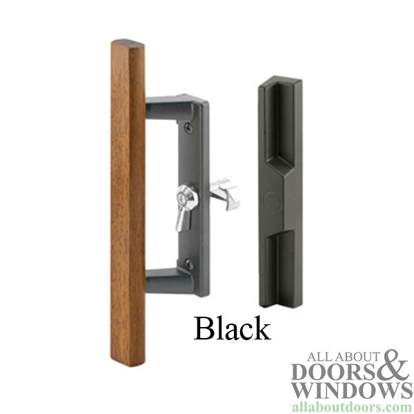 Sliding Patio Door Handle Black Metal With Wood Trim Keyed Sliding Patio Door Handle - Sliding Patio Door Handle Black Metal With Wood Trim Keyed Sliding Patio Door Handle
