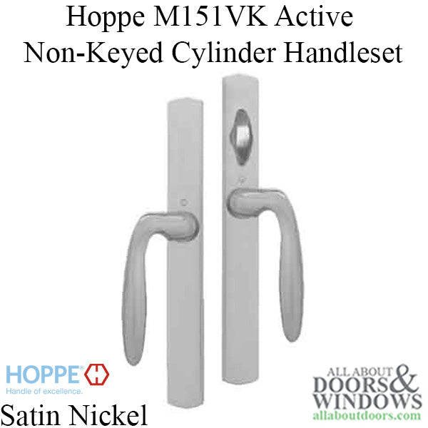 HOPPE HLS 9000 Sliding Door Handle Set with Verona Lever Active Non-Keyed Satin Nickel - HOPPE HLS 9000 Sliding Door Handle Set with Verona Lever Active Non-Keyed Satin Nickel