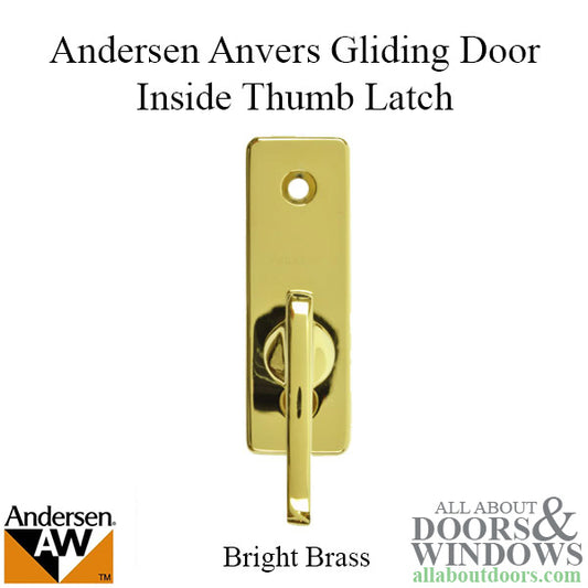 Andersen Frenchwood Gliding Door - Thumb Latch - Anvers/Inside Lock - Bright Brass