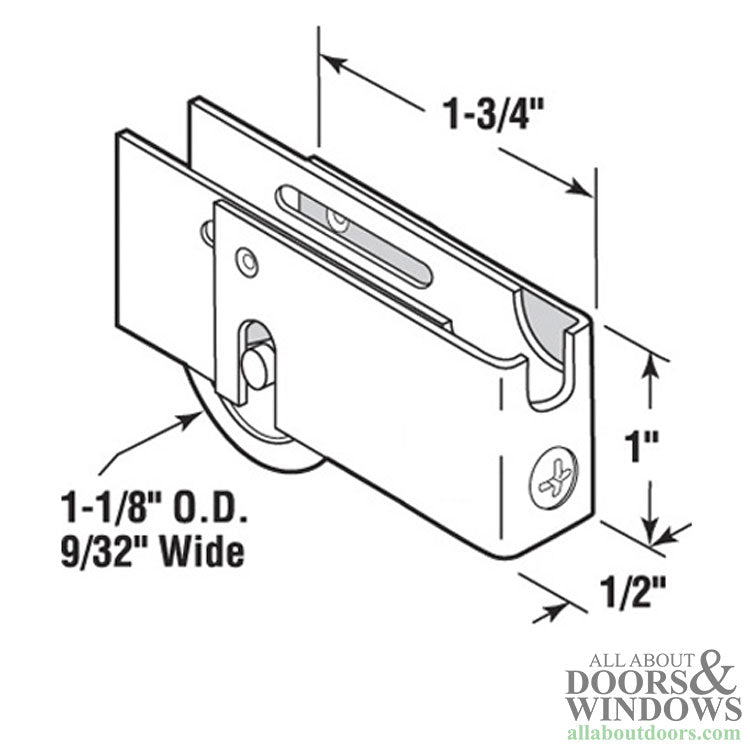 1-1/8  Steel  wheel, Roller Assembly - 1-1/8  Steel  wheel, Roller Assembly