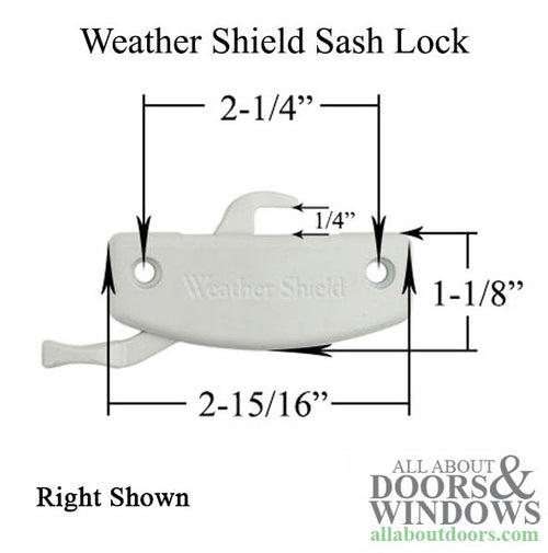 Weather Shield  Sash Lock, Single or Double Hung Window - Weather Shield  Sash Lock, Single or Double Hung Window