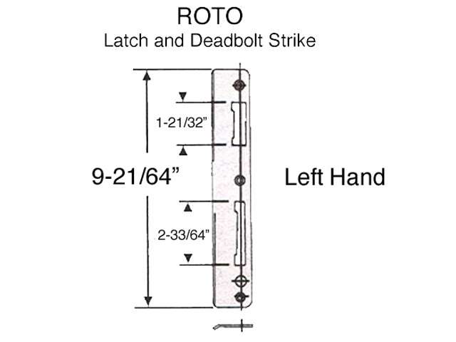 Roto Latch and Deadbolt strike, Left Hand - Brass - Roto Latch and Deadbolt strike, Left Hand - Brass