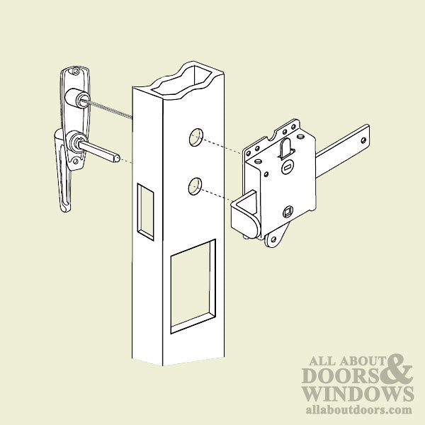 L Handle and Locking Unit for Garage Door - Chrome - L Handle and Locking Unit for Garage Door - Chrome