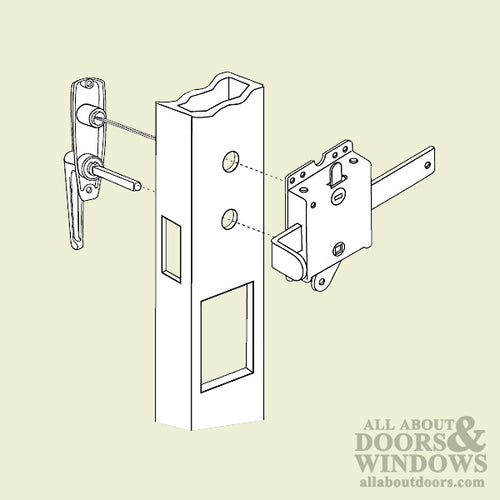 L Handle and Locking Unit for Garage Door - Chrome - L Handle and Locking Unit for Garage Door - Chrome