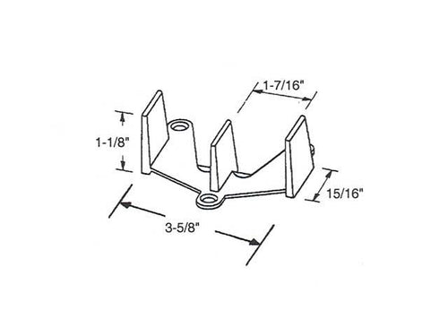 Guide, Wardrobe Door Bottom, 1-7/16 inch - Guide, Wardrobe Door Bottom, 1-7/16 inch