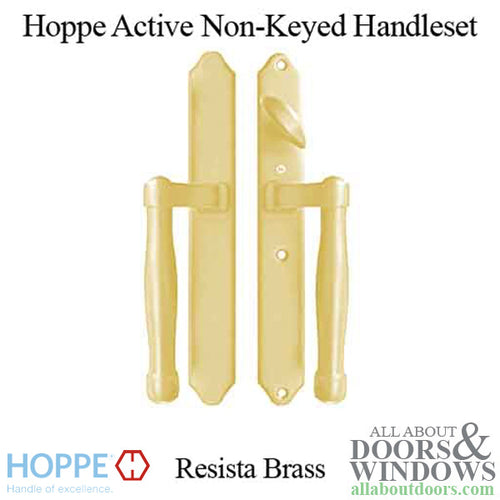 HOPPE HLS 9000 Sliding Door Handle Set Active Non-Keyed Resista Brass - HOPPE HLS 9000 Sliding Door Handle Set Active Non-Keyed Resista Brass