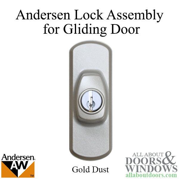 Andersen Frenchwood Gliding Doors - Lock Assembly - Albany - Exterior - Right - Gold Dust - Andersen Frenchwood Gliding Doors - Lock Assembly - Albany - Exterior - Right - Gold Dust