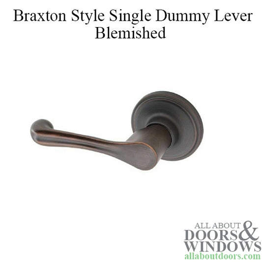 Single Dummy Door Bronze Lever, Braxton Style - Blemished