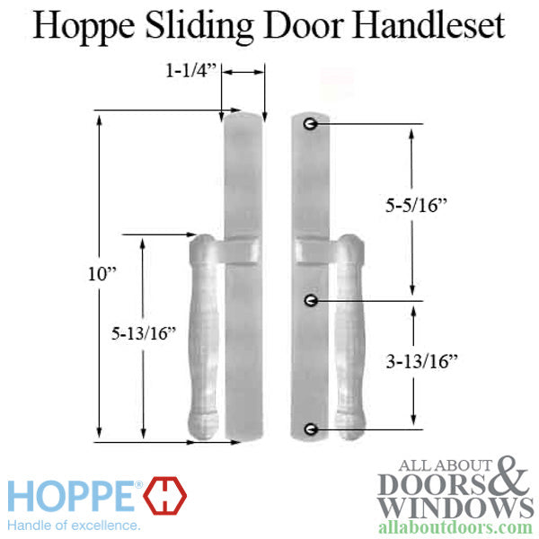 HOPPE HLS 9000 Sliding Door Handle Set Fixed Dummy Satin Nickel - HOPPE HLS 9000 Sliding Door Handle Set Fixed Dummy Satin Nickel