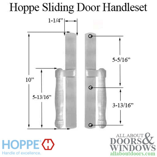 HOPPE HLS 9000 Sliding Door Handle Set Fixed Dummy Satin Nickel - HOPPE HLS 9000 Sliding Door Handle Set Fixed Dummy Satin Nickel