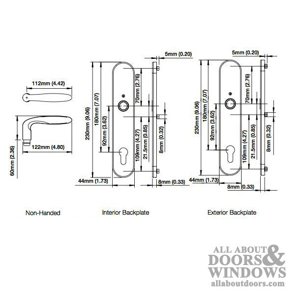 Hoppe Verona active  2-1/4 door - Brushed Stainless Steel - Hoppe Verona active  2-1/4 door - Brushed Stainless Steel