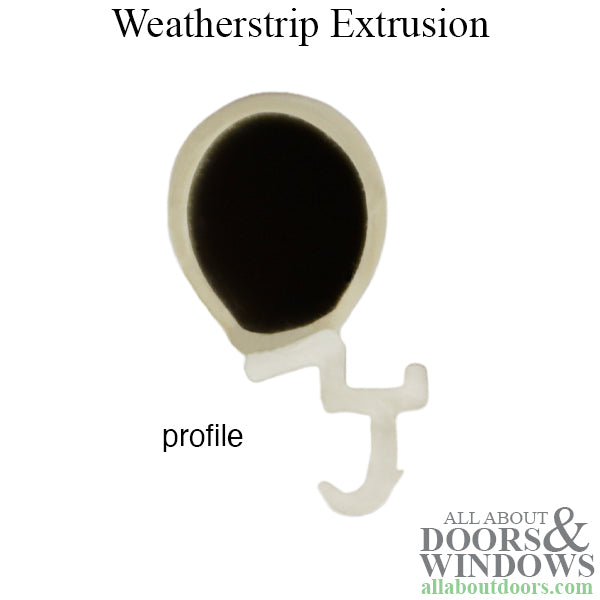 Weatherstrip Extrusion # 2010 Casement Head & Side Jamb  - Beige - Weatherstrip Extrusion # 2010 Casement Head & Side Jamb  - Beige