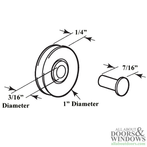 Concave 1 Inch Steel Roller Wheel for Sliding Screen Door - Concave 1 Inch Steel Roller Wheel for Sliding Screen Door