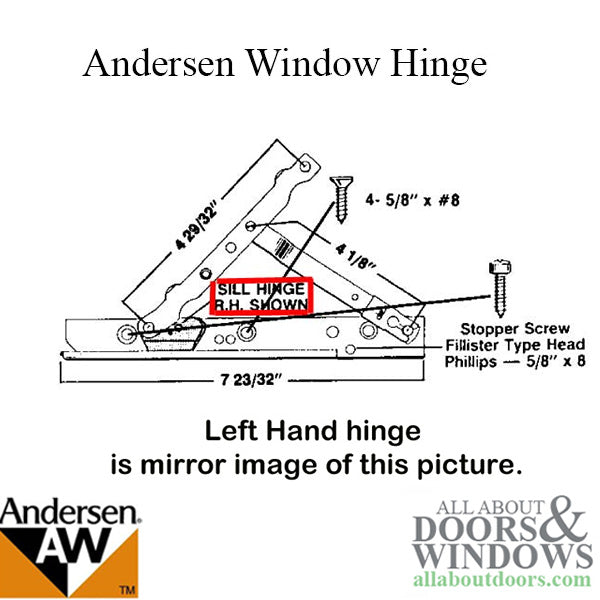 Hinge, PSC, 1971-81, Stainless, Head, Left - DISCONTINUED - Hinge, PSC, 1971-81, Stainless, Head, Left - DISCONTINUED