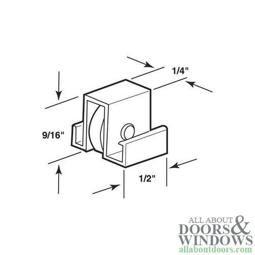 Roller Assembly (Flat) - Sliding Windows, Nylon - Roller Assembly (Flat) - Sliding Windows, Nylon