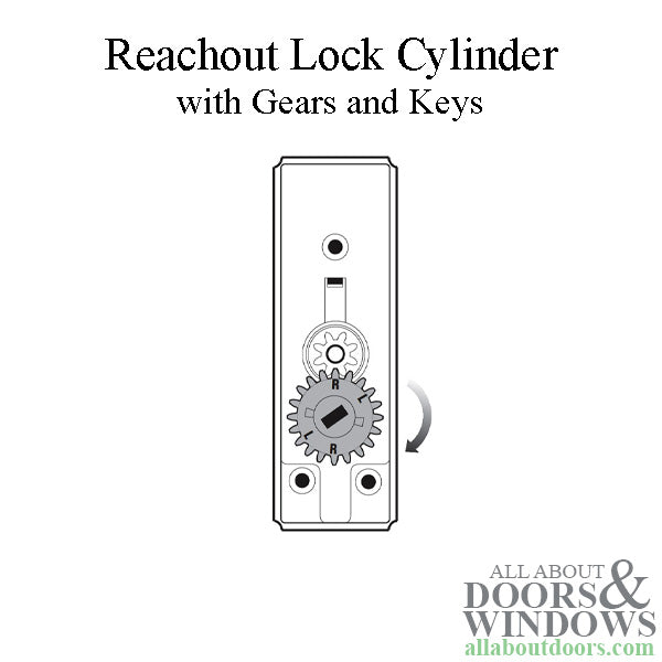 Andersen Lock Cylinder Fits French Wood Sliding Door Reachout Lock Gears and Keys - Andersen Lock Cylinder Fits French Wood Sliding Door Reachout Lock Gears and Keys