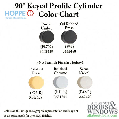 60.5/31.5 New Style HOPPE Non-Logo Active 90° Keyed Profile Cylinder Lock with Crescent Knob - 60.5/31.5 New Style HOPPE Non-Logo Active 90° Keyed Profile Cylinder Lock with Crescent Knob