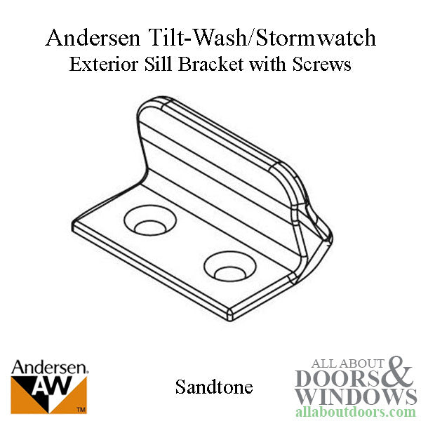 Andersen Exterior Sill Stormwatch Bracket w/ Screws - Sandtone - Andersen Exterior Sill Stormwatch Bracket w/ Screws - Sandtone