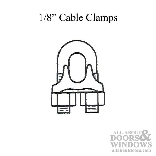 Cable Clamps, Garage door cables 1/8 Inch - Cable Clamps, Garage door cables 1/8 Inch