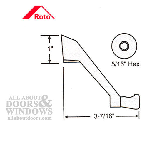 Roto crank handle, Hex OLD Style Casement - Choose Color - Roto crank handle, Hex OLD Style Casement - Choose Color