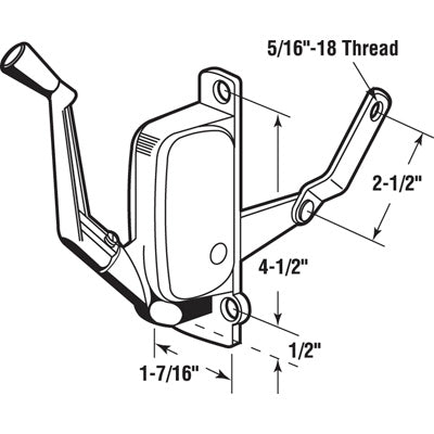 Awning Operator for Harcar Windows - right - Aluminum - Awning Operator for Harcar Windows - right - Aluminum