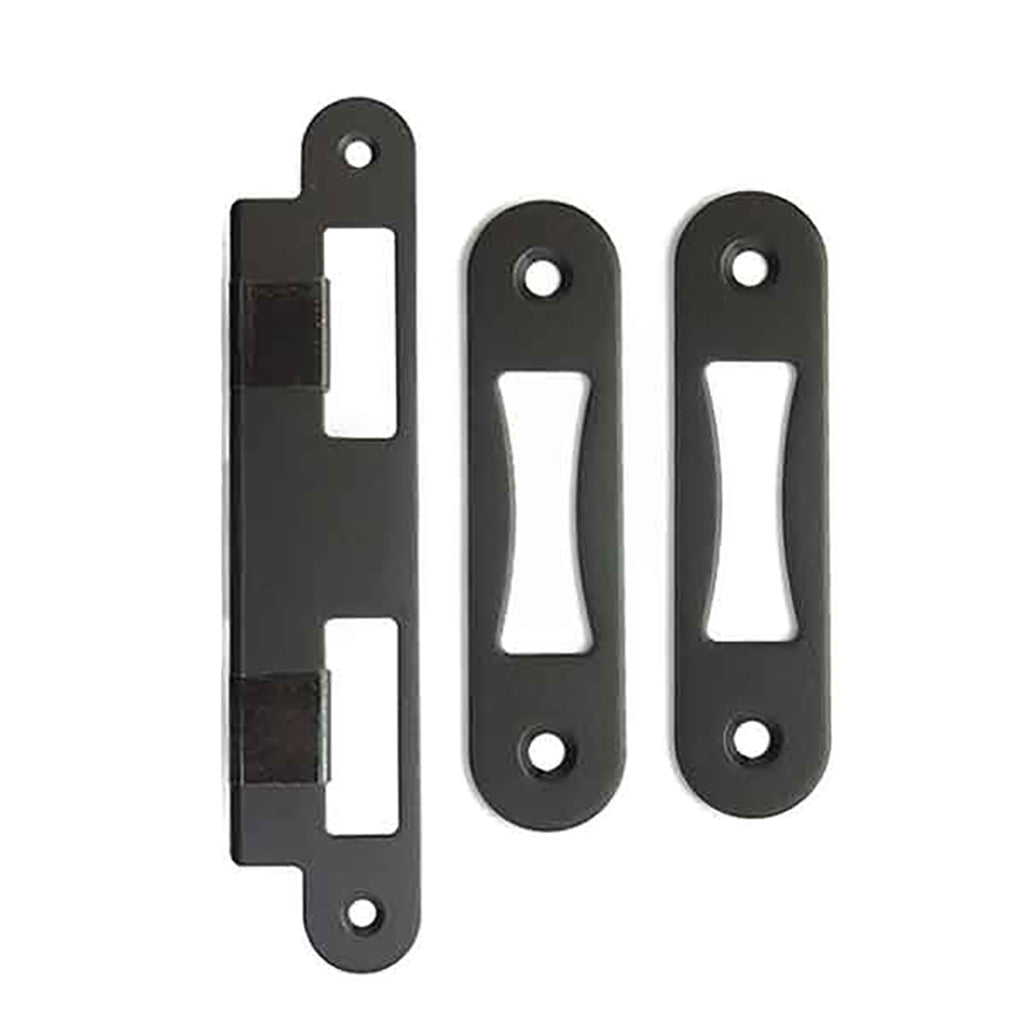 GU Set of 3 Strike Plates for 1-3/4 thick door, 45 mm - Dark Bronze - GU Set of 3 Strike Plates for 1-3/4 thick door, 45 mm - Dark Bronze