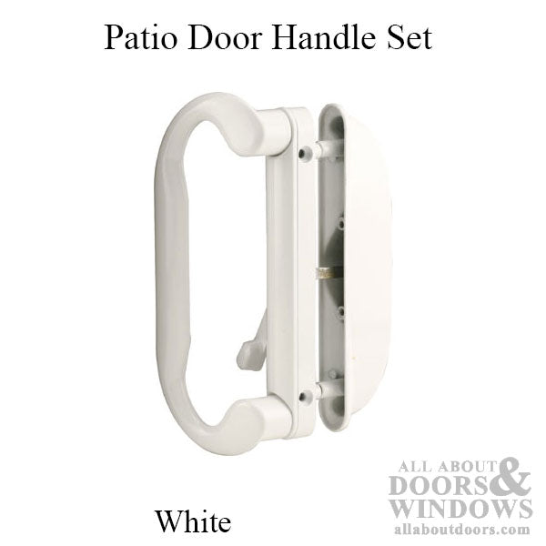 Sliding Patio Door Handle Set for 2 point lock, 4-15/16 inch screw hole spacing - White - Sliding Patio Door Handle Set for 2 point lock, 4-15/16 inch screw hole spacing - White