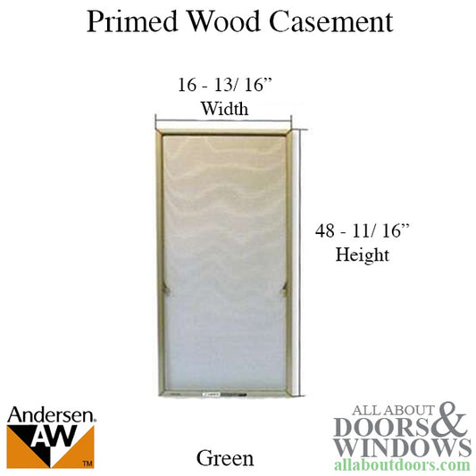 Window Screen, Primed Casement, N4 16 13/16 x 48 11/16 - Green