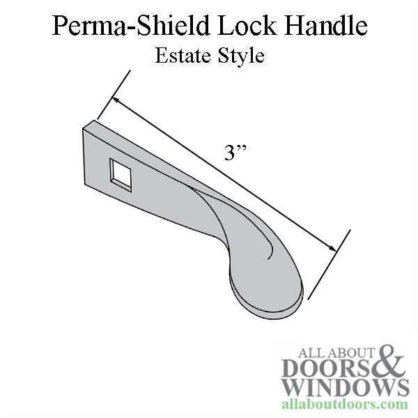 Andersen Perma-Shield Lock Handle, Estate Style - Satin Nickel - Andersen Perma-Shield Lock Handle, Estate Style - Satin Nickel