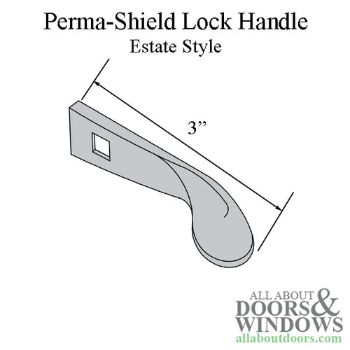 Andersen Perma-Shield Lock Handle, Estate Style - Satin Nickel - Andersen Perma-Shield Lock Handle, Estate Style - Satin Nickel