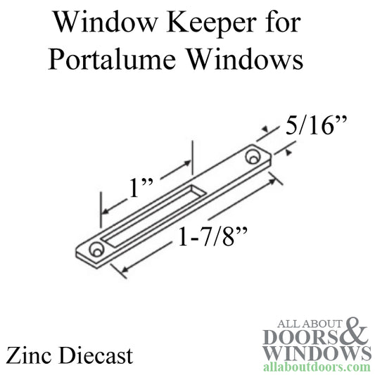 Window Keeper for Portalume Windows - Zinc Diecast