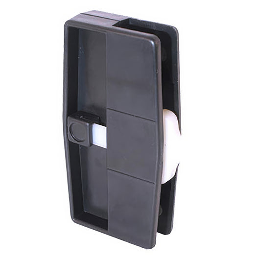 Non-Handed Plastic Latch & Pull Handle Set with Security Lock for Sliding Screen Door - Black