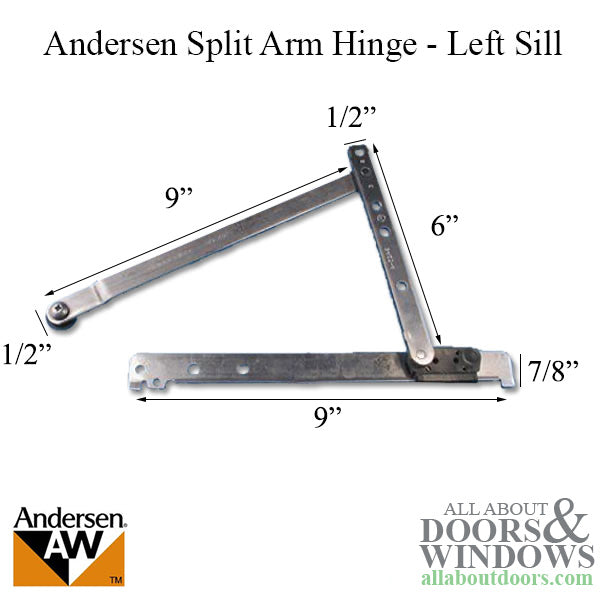 Enhanced Casement Split Arm Hinge, Sill, Left, 1995-98 - Enhanced Casement Split Arm Hinge, Sill, Left, 1995-98