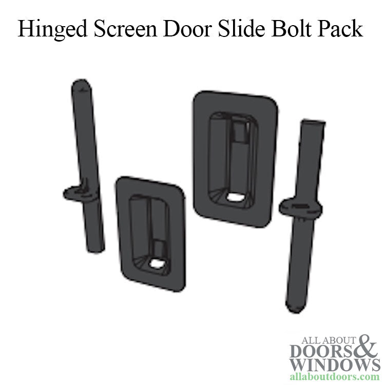 Pella Slide Bolt Pack for Screen Door Astragal - Black - Pella Slide Bolt Pack for Screen Door Astragal - Black