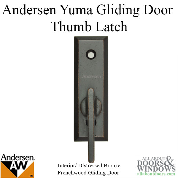 Andersen Frenchwood Gliding Doors - Thumb Latch - Yuma - Inside Lock - Distressed Bronze - Andersen Frenchwood Gliding Doors - Thumb Latch - Yuma - Inside Lock - Distressed Bronze